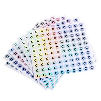 Laser Capital Letter Stickers, 3/8" Alphabet R Round Self-Adhesive Letter Stickers 10 Sheets