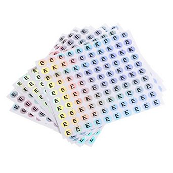 Laser Capital Letter Stickers, 3/8" Alphabet R Round Self-Adhesive Letter Stickers 10 Sheets