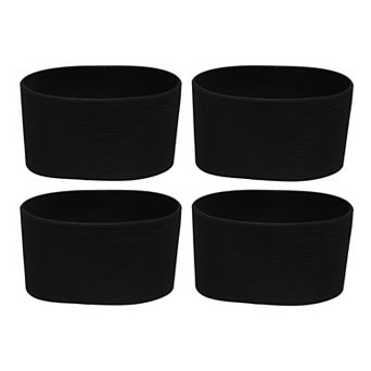 4 pc Coffee Cup Sleeve, Silicone Cup Sleeve Non-slip Glass Water Bottle Mug Sleeves