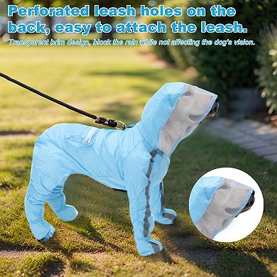 Dog Raincoat, Full Coverage Small Dog Raincoat, Waterproof with Four-Leg Protection 1 Pc