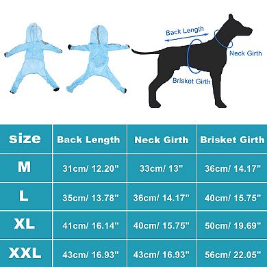 Dog Raincoat, Full Coverage Small Dog Raincoat, Waterproof with Four-Leg Protection 1 Pc