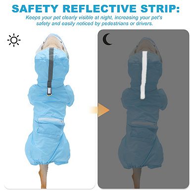 Dog Raincoat, Full Coverage Small Dog Raincoat, Waterproof with Four-Leg Protection 1 Pc