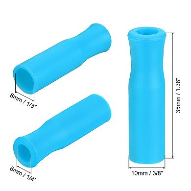 8pcs Silicone Straw Tips, Metal Straw Covers, Fit for 1/3 Inch OD Stainless Steel Straws