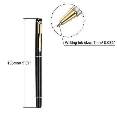 135mm Metal Ballpoint Pen, 3 Pack Medium Point 1mm Black Ink Gel Pens Smooth Writing