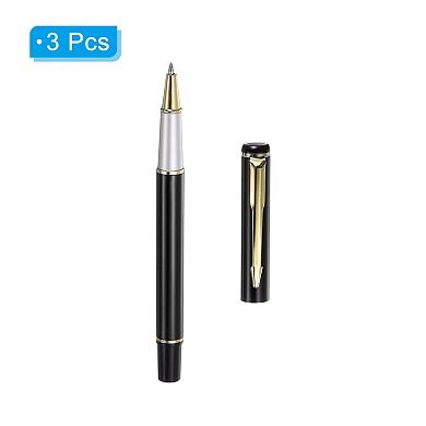 135mm Metal Ballpoint Pen, 3 Pack Medium Point 1mm Black Ink Gel Pens Smooth Writing