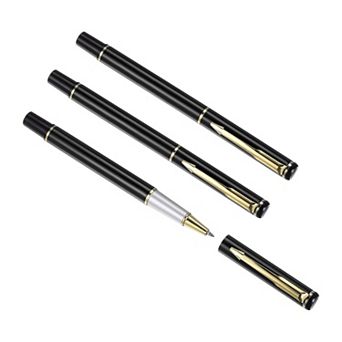 135mm Metal Ballpoint Pen, 3 Pack Medium Point 1mm Black Ink Gel Pens Smooth Writing