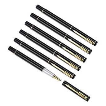 135mm Metal Ballpoint Pen, 6 Pack Medium Point 1mm Black Ink Gel Pens Smooth Writing