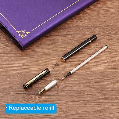 135mm Metal Ballpoint Pen, 6 Pack Medium Point 1mm Black Ink Gel Pens Smooth Writing