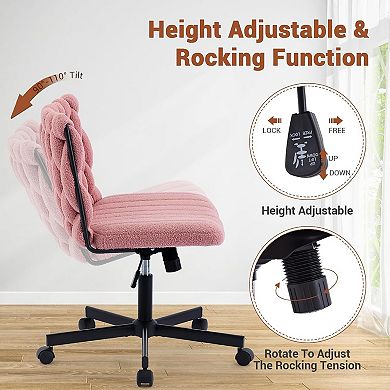 Criss Cross Chair with Wheels, Wide Seat, Armless