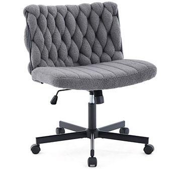 Criss Cross Chair with Wheels, Wide Seat, Armless