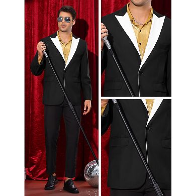 Business Suit Jackets for Men's Peak Lapel Classic Single Breasted Sports Coats Suit Jackets