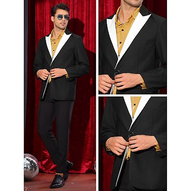 Business Suit Jackets for Men's Peak Lapel Classic Single Breasted Sports Coats Suit Jackets