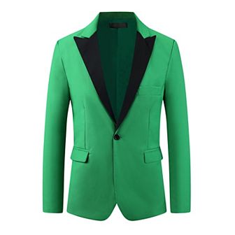 Business Suit Jackets for Men's Peak Lapel Classic Single Breasted Sports Coats Suit Jackets