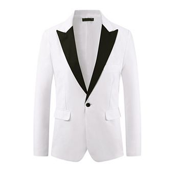 Business Suit Jackets for Men's Peak Lapel Classic Single Breasted Sports Coats Suit Jackets