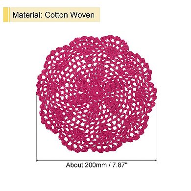 Crochet Doilies, 4Pcs 8" Handmade Crochet Cotton Coaster, Round Lace Placemats