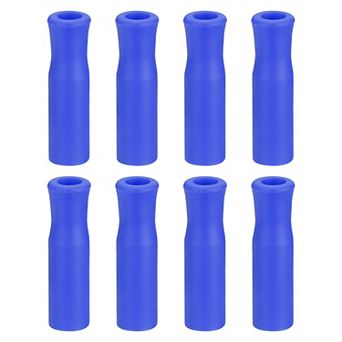 8 pc Silicone Straw Tips, Metal Straw Covers, Fit for 1/4 Inch OD Stainless Steel Straws