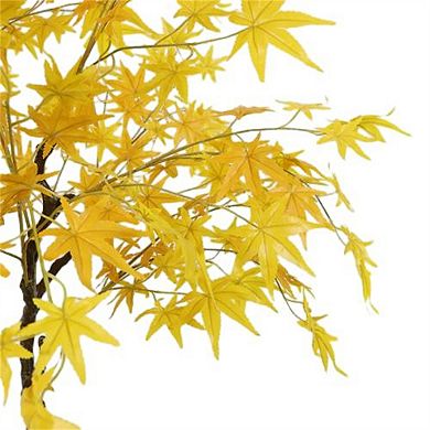 5FT Autumn Maple Artificial Fall Tree,Faux Yellow Maple Leaves Silk Maple Tree