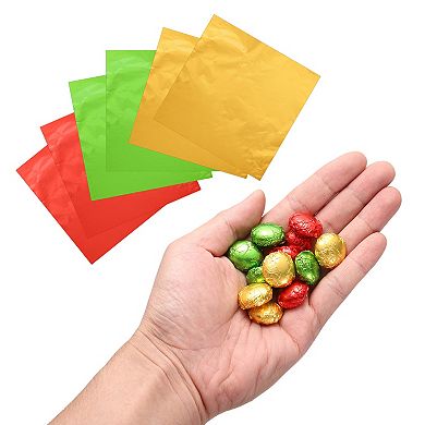 100pcs Foil Candy Wrappers, 6 x 6 Inch Chocolate Bar Wrappers, Aluminum Foil Paper