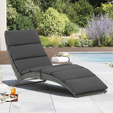 Folding Patio Outdoor Chaise Lounge with cushions