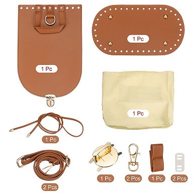 Leather Purse Making Kit, 5 Pcs DIY PU Leather Bag Backpack Making Set Bag Bottom, Shoulder Strap