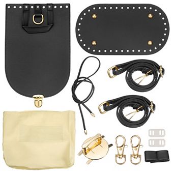 Leather Purse Making Kit, 5 pc DIY PU Leather Bag Backpack Making Set Bag Bottom, Shoulder Strap
