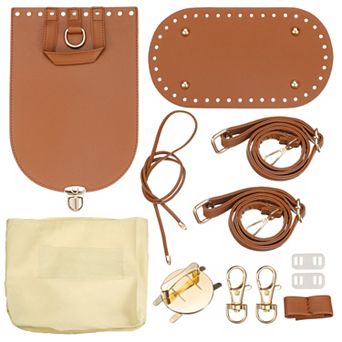 Leather Purse Making Kit, 5 pc DIY PU Leather Bag Backpack Making Set Bag Bottom, Shoulder Strap