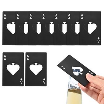 10 pc Ace of Spades Bottle Opener, Stainless Steel Credit Card Size Beer Bottle Opener