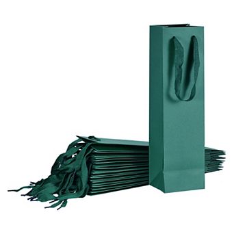Wine Bags, 24 pc 4 x 4 x 14 in Wine Gift Bags with Handles Paper Wine Tote Bag