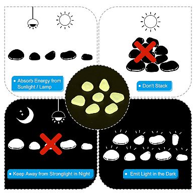 Glow Rocks Glow Pebbles Decoration in the Dark Luminous Stones DIY Decorative for Garden