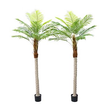 2 pc Artificial Palm Tree, 7ft Realistic Palm Tree With 15 pc Leaves