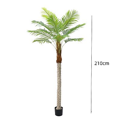 2pcs Artificial Palm Tree, 7ft Realistic Palm Tree With 15pcs Leaves