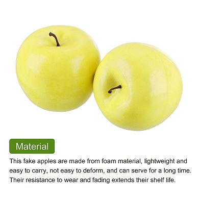 6Pcs Artificial Apples Faux Apples Bulk, Fake Apples Lifelike Simulation Fruit for Home Yellow