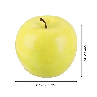 6Pcs Artificial Apples Faux Apples Bulk, Fake Apples Lifelike Simulation Fruit for Home Yellow