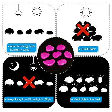 Glow Rocks Glow Pebbles Decoration in the Dark, Luminous Stones Decor DIY Decorative for Garden