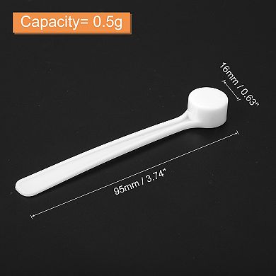 5Pcs Teaspoon Micro Scoops 500 Milligram Mini Powder Scoops Mini Measuring Spoons, White