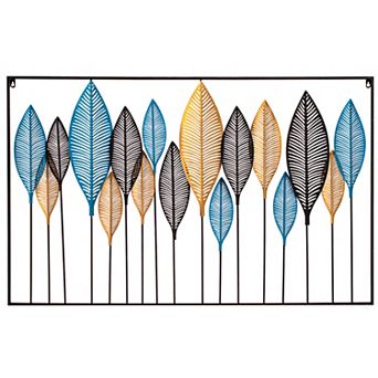 Exquisite Multicolor Leaf Artistry Metal Wall Decor For Elegant Attractive Home Decor