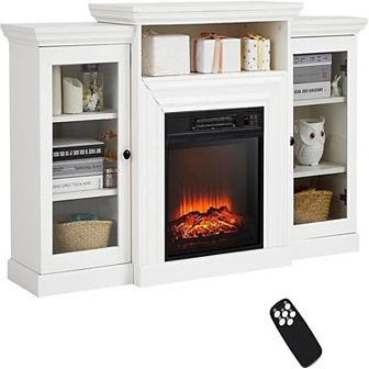 Farmhouse Electric Fireplace TV Stand for TVs up to 60", for Living Room