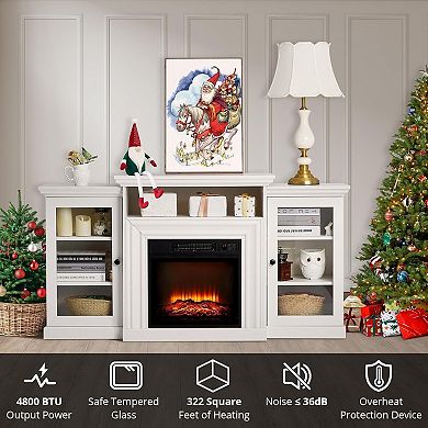 Farmhouse Electric Fireplace TV Stand for TVs up to 60", for Living Room
