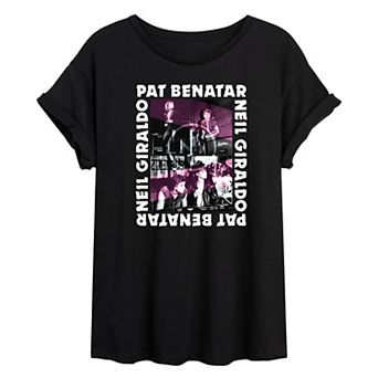 Juniors' Pat Benatar & Neil Giraldo Oversized Tee