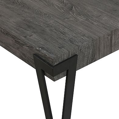 LuxenHome Gray Oak Manufactured Wood and Metal 43-Inch Wide Coffee Table