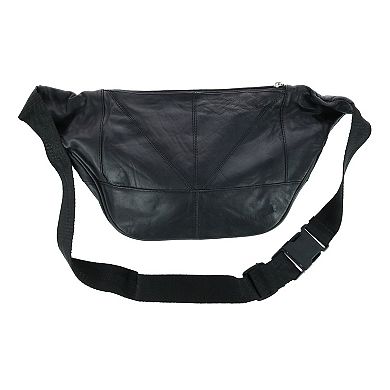 CTM Leather Large Organizer Fanny Waist Pack