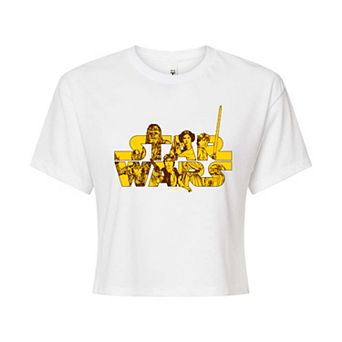 Juniors' Star Wars Group Logo Cropped Tee