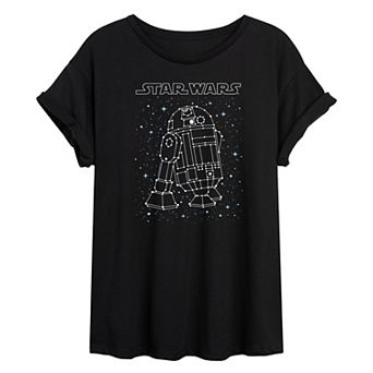 Juniors' Star Wars R2-D2 Constellation Cropped Tee