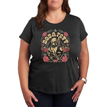 Plus Size Star Wars Boba Fett Floral Graphic Tee