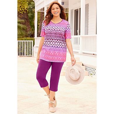 Catherines Women's Plus Size Petite Suprema Capri (With Pockets)
