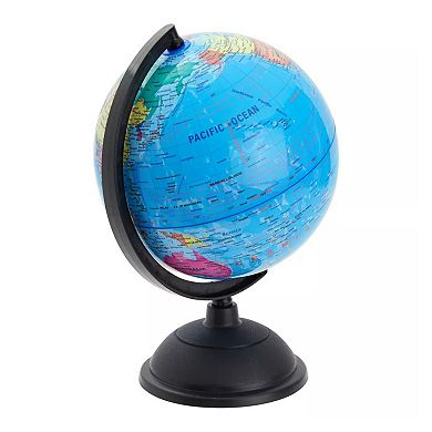 8" Spinning World Globe With Stand Learning Geography