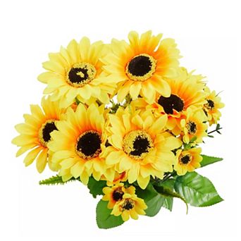 Artificial Sunflowers With Stems 13.5" 2 Bunches
