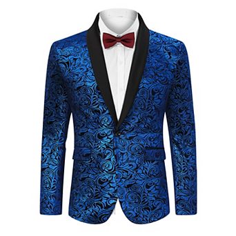 Mens Floral Tuxedo Suit Jacket Stylish Dinner Blazer Jackets for Wedding Party Prom