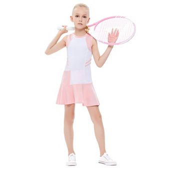 Kids Girls Outdoor Sports Sleeveless Dress with Pockets Tennis Golf Outfit Athletic