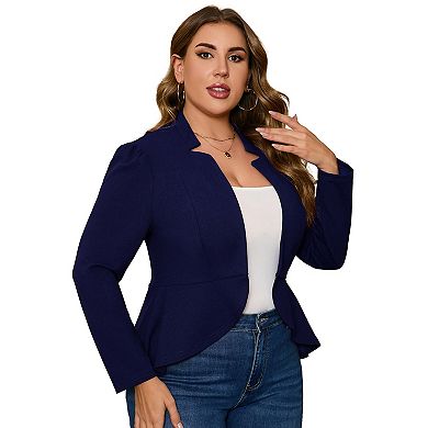Womens Plus Size Casual Long Sleeve Blazer Open Front Cardigan Work Office Jacket Suit Blazer